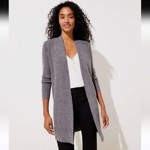 LOFT Women's XSmall Heather Gray Open Front Cardigan